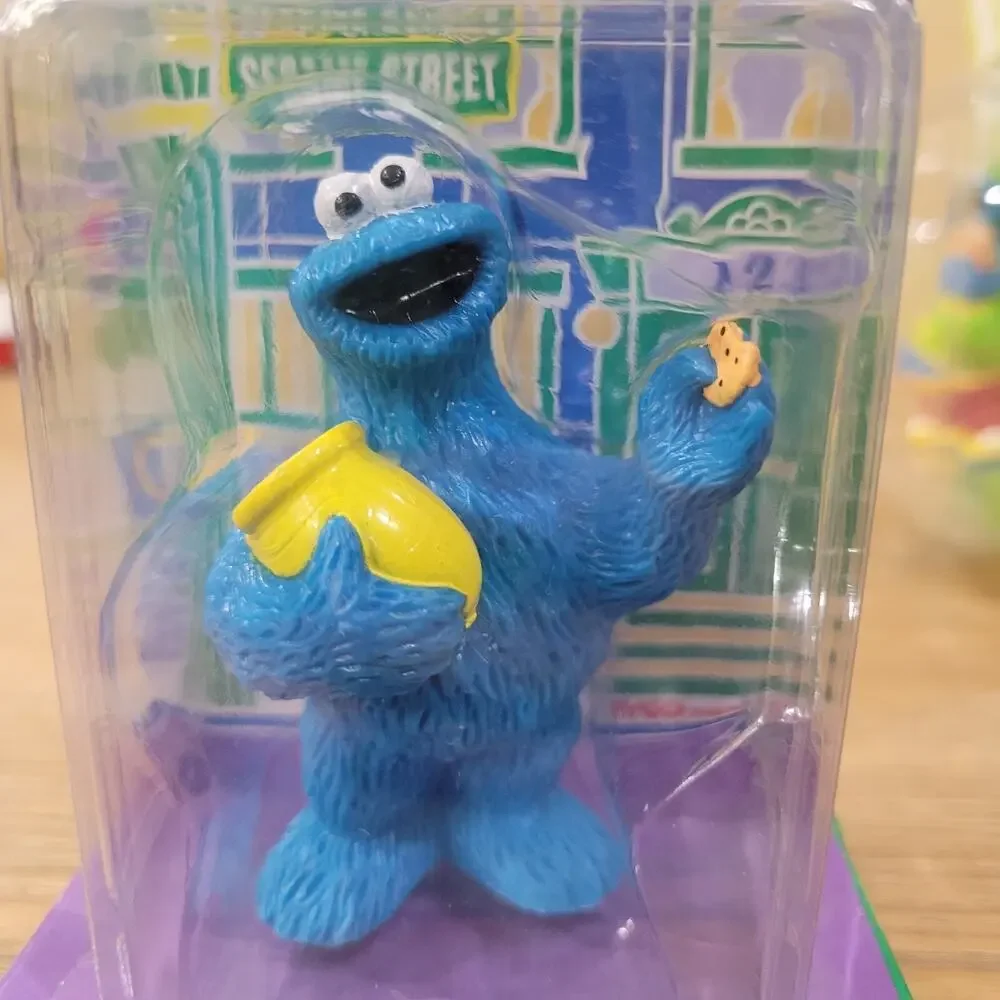 Sesame Street PVC Collectible Figures Cookie Monster Tyco Fisher Price Toy Vtg